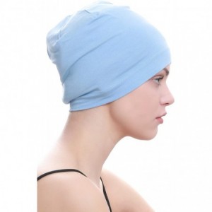 Baseball Caps Unisex Bamboo Sleep Caps for Cancer- Hair Loss - Chemo Caps - Sky Blue - CT11K2L2D95 $9.88