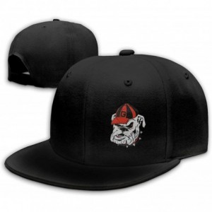 Baseball Caps Georgia Bulldogs Logo Snapback Flat Bill Baseball Cap Men's Black - C918W3EUHLX $11.28