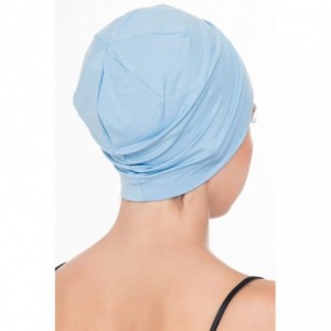 Baseball Caps Unisex Bamboo Sleep Caps for Cancer- Hair Loss - Chemo Caps - Sky Blue - CT11K2L2D95 $9.88