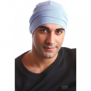 Baseball Caps Unisex Bamboo Sleep Caps for Cancer- Hair Loss - Chemo Caps - Sky Blue - CT11K2L2D95 $9.88