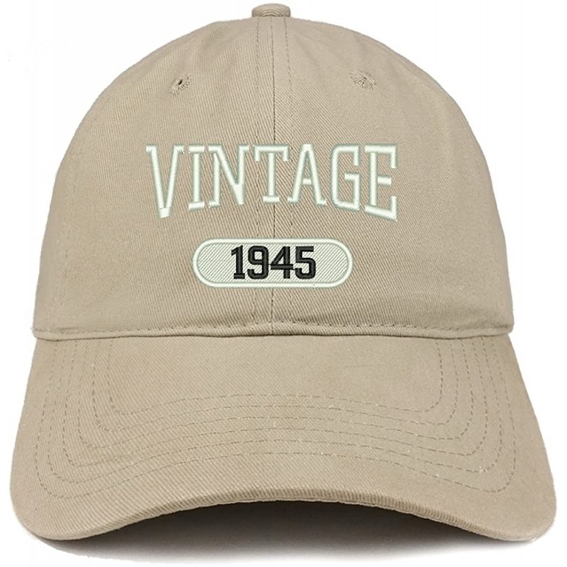 Baseball Caps Vintage 1945 Embroidered 75th Birthday Relaxed Fitting Cotton Cap - Khaki - C3180ZLEL9Z $19.62