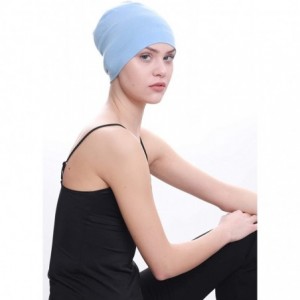 Baseball Caps Unisex Bamboo Sleep Caps for Cancer- Hair Loss - Chemo Caps - Sky Blue - CT11K2L2D95 $9.88