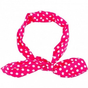 Headbands Classic Polka Dot Chiffon Pin Up Girl HeadTie Scarf Headband - Pink - CW18C98MK2G $18.97