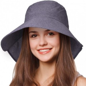 Sun Hats Safari Sun Hats for Women Fishing Hiking Cap with Neck Flap Wide Brim Hat - Purple - CF18ED5RKR0 $9.14