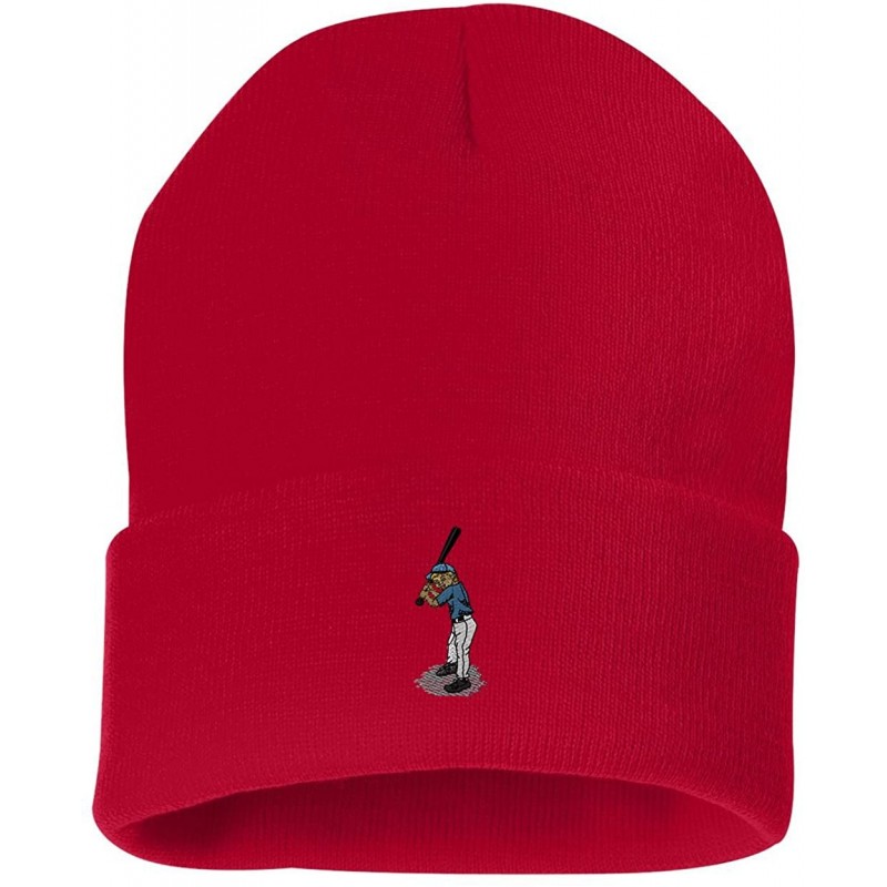 Skullies & Beanies Baseball Boy Custom Personalized Embroidery Embroidered Beanie - Red - C712NBVYYU7 $20.09