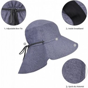 Sun Hats Safari Sun Hats for Women Fishing Hiking Cap with Neck Flap Wide Brim Hat - Purple - CF18ED5RKR0 $9.14