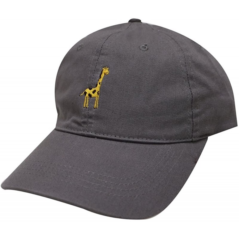 Baseball Caps Giraffe Cotton Baseball Dad Caps - Dark Gray - C112MXBOEB4 $9.51