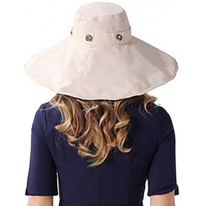 Sun Hats Women Floppy Crocheted Straw Hat Women Wide Large Brim Roll-up Sun Hat - Sun Hat-beige - C018WOQURS3 $28.59