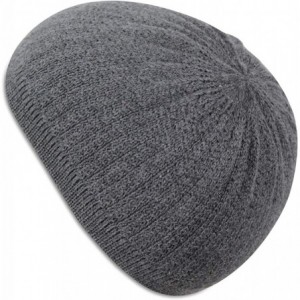 Skullies & Beanies Elastic One Size Fits Most Premium Cotton Kufi Beanie Skullcap Wavy - Charcoal Gray - CP18RELIT6M $10.67