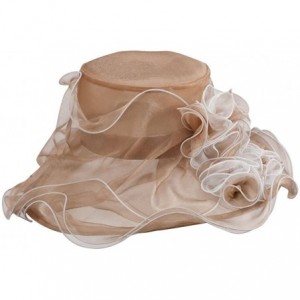 Sun Hats Two Tone Ruffle Accent Organza Hat - Natural - CW11XBRKQLT $48.79