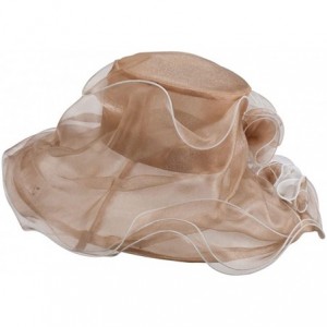 Sun Hats Two Tone Ruffle Accent Organza Hat - Natural - CW11XBRKQLT $48.79