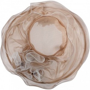 Sun Hats Two Tone Ruffle Accent Organza Hat - Natural - CW11XBRKQLT $48.79