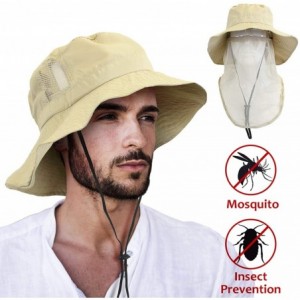 Sun Hats Outdoor Fishing Hat with Neck Flap Wide Brim Adjustable Safari Cap - 2 Stone Mesh - CK18QHGAKEC $15.10