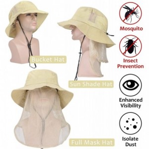 Sun Hats Outdoor Fishing Hat with Neck Flap Wide Brim Adjustable Safari Cap - 2 Stone Mesh - CK18QHGAKEC $15.10