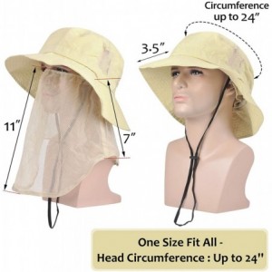 Sun Hats Outdoor Fishing Hat with Neck Flap Wide Brim Adjustable Safari Cap - 2 Stone Mesh - CK18QHGAKEC $15.10