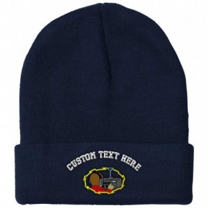 Skullies & Beanies Custom Beanie for Men & Women Ham Radio Operator Embroidery Skull Cap Hat - Navy - CW18H5I0WKX $20.70