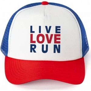 Baseball Caps Running Trucker Hat - Live Love Run - Multiple Colors - Royal-red - CU12O3OTRYR $53.66