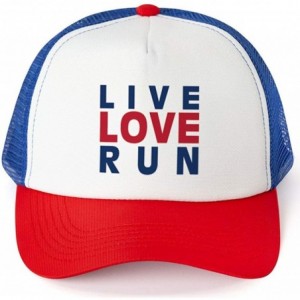 Baseball Caps Running Trucker Hat - Live Love Run - Multiple Colors - Royal-red - CU12O3OTRYR $22.06