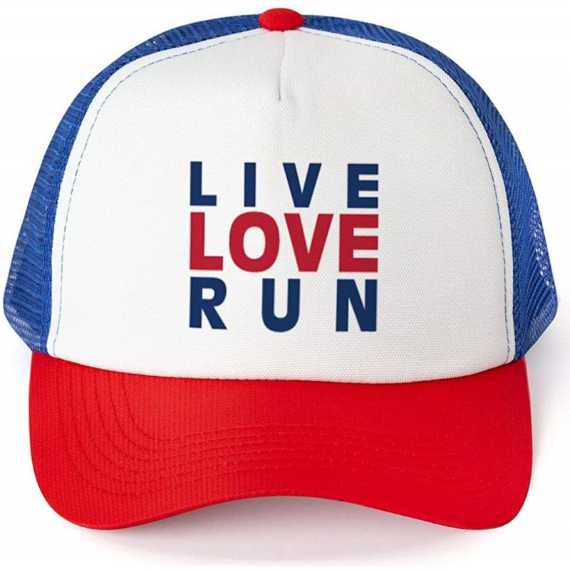 Baseball Caps Running Trucker Hat - Live Love Run - Multiple Colors - Royal-red - CU12O3OTRYR $53.66