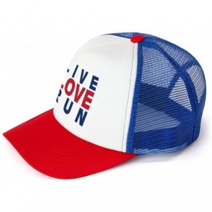 Baseball Caps Running Trucker Hat - Live Love Run - Multiple Colors - Royal-red - CU12O3OTRYR $22.06