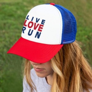 Baseball Caps Running Trucker Hat - Live Love Run - Multiple Colors - Royal-red - CU12O3OTRYR $22.06