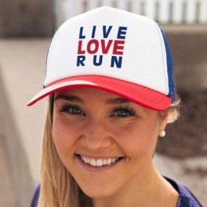 Baseball Caps Running Trucker Hat - Live Love Run - Multiple Colors - Royal-red - CU12O3OTRYR $22.06