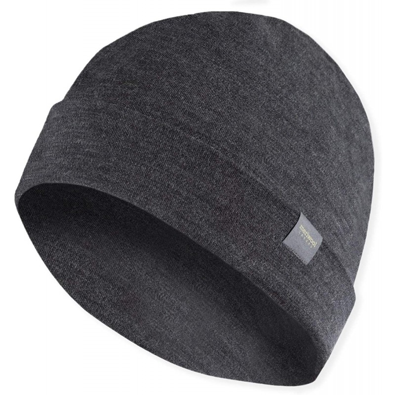 Skullies & Beanies Unisex Merino Wool Cuff Beanie Hat - Choose Your Color - Charcoal Gray - CI12O8E5ZU0 $18.77