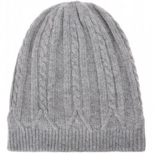 Skullies & Beanies Mens Winter Warm Cable Knit Beanies Hat Skullies Cap with Fleece Lining - Gray - CO186XQXAE8 $7.51