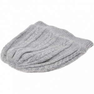 Skullies & Beanies Mens Winter Warm Cable Knit Beanies Hat Skullies Cap with Fleece Lining - Gray - CO186XQXAE8 $7.51