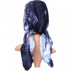 Skullies & Beanies Chemo Cancer Head Scarf Hat Cap Tie Dye Pre-Tied Hair Cover Headscarf Wrap Turban Headwear - Navy Blue - C...