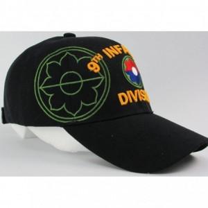 Baseball Caps US Warriors U.S. Army 9th Infantry Division Baseball Hat One Size Black - CO11KFJVU9X $19.29