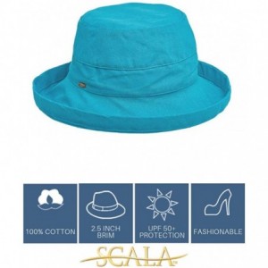 Sun Hats Women's Medium Brim Cotton Hat - Aqua - C011OXYIK4T $24.65