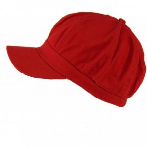 Newsboy Caps Summer 100% Cotton Plain Blank 8 Panel Newsboy Gatsby Apple Cabbie Cap Hat Burgundy - CT18N79GL85 $13.26