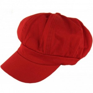 Newsboy Caps Summer 100% Cotton Plain Blank 8 Panel Newsboy Gatsby Apple Cabbie Cap Hat Burgundy - CT18N79GL85 $13.26