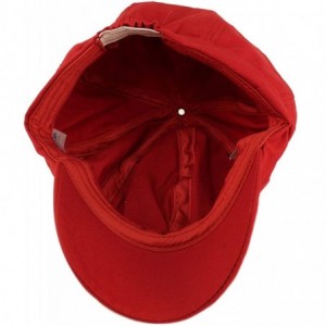 Newsboy Caps Summer 100% Cotton Plain Blank 8 Panel Newsboy Gatsby Apple Cabbie Cap Hat Burgundy - CT18N79GL85 $13.26