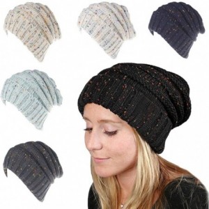 Skullies & Beanies Fashion Womens Winter Warm Knit Crochet Ski Hat Braided Turban Headdress Cap - Navy - CP1867XTU6I $8.11