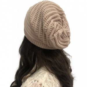 Skullies & Beanies Women Knit Baggy Oversize Slouchy Beanie Hat Soft Winter Beanie Skull Cap - Beige - CV18Z98NUWC $9.53