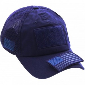 Baseball Caps American USA Flag Mesh Tactical Cap Military Embroidered Hat w/Side Reverse Flag - Royal / Purple - C918Q79CUCS...