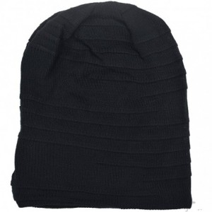 Skullies & Beanies Slouchy Beanie Hat for Mens Women Winter Summer Long Oversized Beanie Knit Cap - Black - CS18XOERQWH $15.71