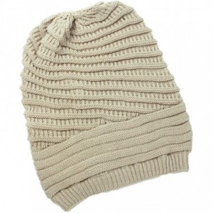 Skullies & Beanies Women Knit Baggy Oversize Slouchy Beanie Hat Soft Winter Beanie Skull Cap - Beige - CV18Z98NUWC $9.53