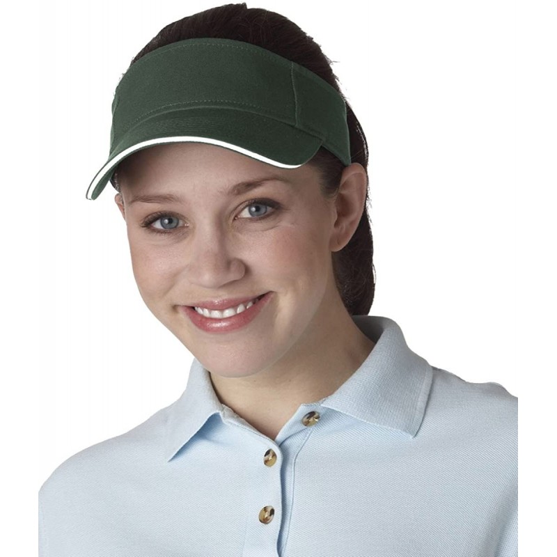 Visors Sandwich Brushed Visor - Forest/ White - CX117S8LM6Z $7.40