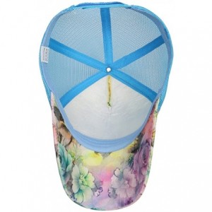 Baseball Caps Unisex Summer Baseball Cap Sports Floral Mesh Hat Quick-Dry Adjustable Sun Hat - Grey Multi-colored - CW18ECZQH...