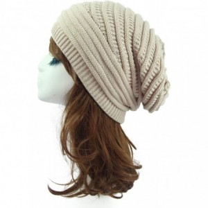 Skullies & Beanies Women Knit Baggy Oversize Slouchy Beanie Hat Soft Winter Beanie Skull Cap - Beige - CV18Z98NUWC $9.53