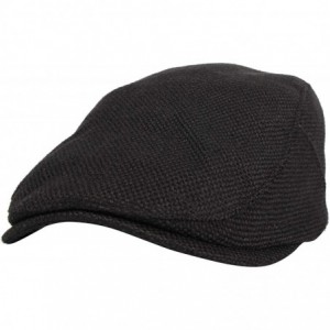 Newsboy Caps Ivy Cap Straw Weave Linen-Like Cotton Cabbie Newsboy Hat MZ30038 - Black - C118QXXK48I $25.72