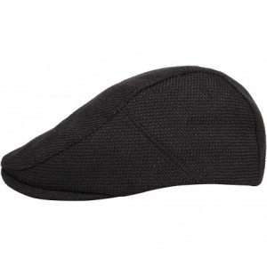 Newsboy Caps Ivy Cap Straw Weave Linen-Like Cotton Cabbie Newsboy Hat MZ30038 - Black - C118QXXK48I $14.44