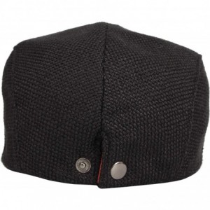Newsboy Caps Ivy Cap Straw Weave Linen-Like Cotton Cabbie Newsboy Hat MZ30038 - Black - C118QXXK48I $14.44