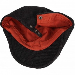 Newsboy Caps Ivy Cap Straw Weave Linen-Like Cotton Cabbie Newsboy Hat MZ30038 - Black - C118QXXK48I $14.44