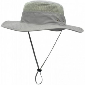 Sun Hats Men's Sun Hat UPF 50+ Wide Brim Bucket Hat Windproof Fishing Hats - Grey - CR12DS761VP $31.35