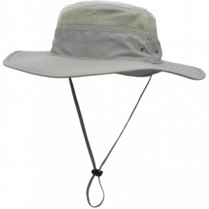 Sun Hats Men's Sun Hat UPF 50+ Wide Brim Bucket Hat Windproof Fishing Hats - Grey - CR12DS761VP $12.71