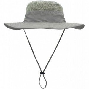 Sun Hats Men's Sun Hat UPF 50+ Wide Brim Bucket Hat Windproof Fishing Hats - Grey - CR12DS761VP $12.71